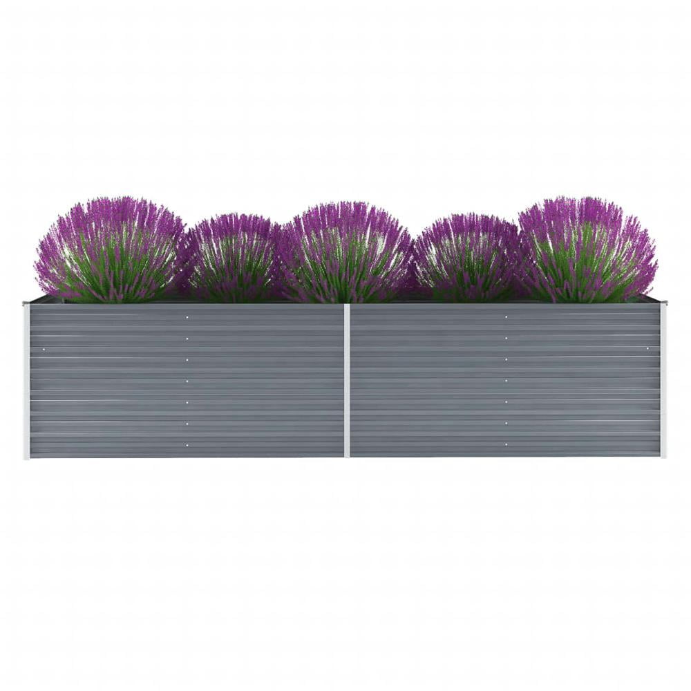 vidaXL Garden Raised Bed Galvanized Steel 126"x31.5"x31.3" Gray, 44844