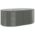 thumbnail image 1 of vidaXL Garden Raised Bed Gray 144.5"x55.1"x26.8" Powder-coated Steel, 1 of 28