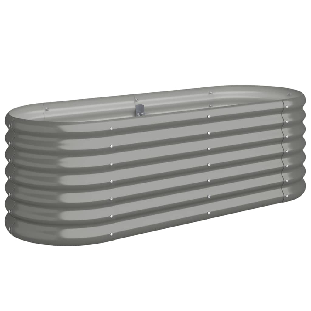 vidaXL Garden Raised Bed Powder-Coated Steel Anthracite 130.7" x 15.7" x 26.8"