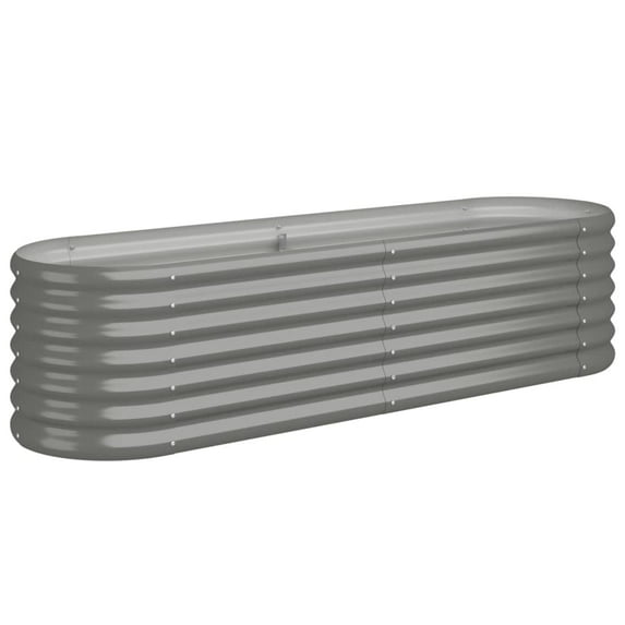 vidaXL Garden Raised Bed Powder-coated Steel 130.7"x15.7"x26.8" Anthracite