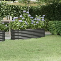 vidaXL Garden Raised Bed Powder-coated Steel 59.8"x15.7"x14.2" Anthracite