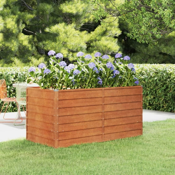 vidaXL Garden Raised Bed Rusty 63"x31.5"x30.3" Corten Steel