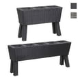 thumbnail image 1 of vidaXL Garden Raised Bed with Legs and 3/5 Pots Poly Rattan Black/Gray Planter, 1 of 23