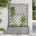 thumbnail image 1 of vidaXL 1 Piece Gray PP Garden Raised Bed with Trellis and Drainage Holes 39.4x16.9x55.9 Inches, 1 of 14