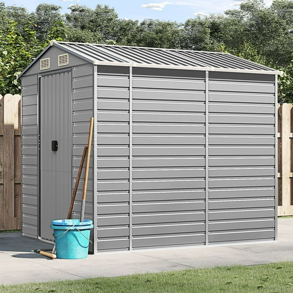 vidaXL Garden Shed Metal Outdoor Storage Shed Anthracite Galvanized Steel