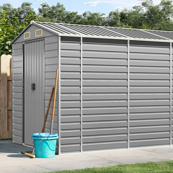 vidaXL Garden Shed Metal Outdoor Storage Shed Anthracite Galvanized Steel