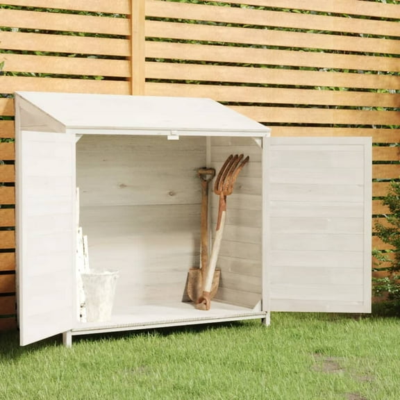 vidaXL Garden Shed White 40.2" x 20.5"x 44.1" Solid Wood Fir