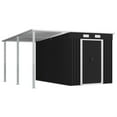 thumbnail image 1 of vidaXL Garden Shed with Extended Roof Anthracite 132.3"x106.3"x71.3" Steel, 1 of 10