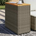 thumbnail image 1 of vidaXL Garden Side Table Grey Poly Rattan Small Durable, 1 of 5