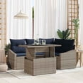 thumbnail image 1 of vidaXL Garden Sofa Set 5 pcs Grey and Navy Blue Poly Rattan, 1 of 2