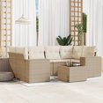thumbnail image 1 of vidaXL Garden Sofa Set Beige, Cream white PE Rattan 7 Piece Set, 1 of 9