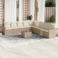 thumbnail image 1 of vidaXL Garden Sofa Set Beige PE rattan Large Adjustable Feet, 1 of 4