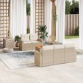 thumbnail image 1 of vidaXL Garden Sofa Set Beige Poly Rattan 6 Piece Set Modular, 1 of 5