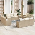 thumbnail image 1 of vidaXL Garden Sofa Set Beige Poly Rattan, Powder-Coated Steel 12 Piece Set, 1 of 4