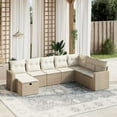 thumbnail image 1 of vidaXL Garden Sofa Set Beige Poly Rattan, Powder-Coated Steel 8 Piece, 1 of 4