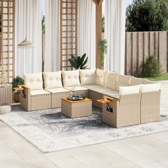vidaXL Garden Sofa Set Beige