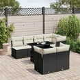 thumbnail image 1 of vidaXL Garden Sofa Set Black, Cream White PE Rattan, Powder-Coated Steel, 1 of 9