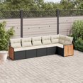 thumbnail image 1 of vidaXL Garden Sofa Set Black, Cream White PE rattan, polyester, steel, 1 of 6