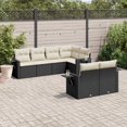 thumbnail image 1 of vidaXL Garden Sofa Set Black, Cream White PE rattan, powder-coated steel, 1 of 9