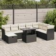 thumbnail image 1 of vidaXL Garden Sofa Set Black, Cream, 1 of 10