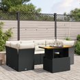 thumbnail image 1 of vidaXL Garden Sofa Set Black PE Rattan 7 Piece Set Adjustable Armrests, 1 of 5