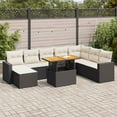 thumbnail image 1 of vidaXL Garden Sofa Set Black PE Rattan Large Adjustable Armrests, 1 of 10
