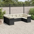 thumbnail image 1 of vidaXL Garden Sofa Set Black PE Rattan Large Adjustable Armrests, 1 of 6