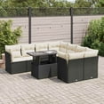 thumbnail image 1 of vidaXL Garden Sofa Set Black PE Rattan Large Adjustable Armrests, 1 of 6