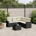 thumbnail image 1 of vidaXL Garden Sofa Set Black PE Rattan Large Removable Covers, 1 of 4