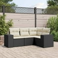 thumbnail image 1 of vidaXL Garden Sofa Set Black PE Rattan Medium Adjustable Feet, 1 of 4