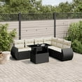thumbnail image 1 of vidaXL Garden Sofa Set Black PE rattan, powder-coated steel, tempered glass, 1 of 6