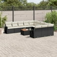 thumbnail image 1 of vidaXL Garden Sofa Set Black Poly Rattan Large Adjustable Feet, 1 of 2