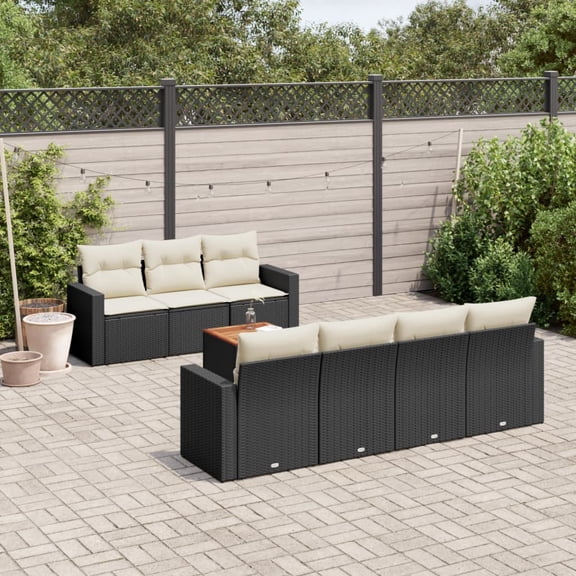 vidaXL Garden Sofa Set Black Poly Rattan Large Modular Garden Sofa Set