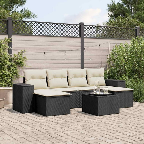 vidaXL Garden Sofa Set Black