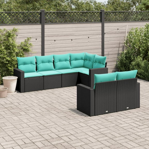 vidaXL Garden Sofa Set Black