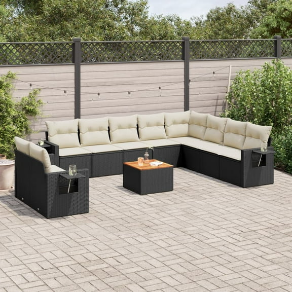 vidaXL Garden Sofa Set Black