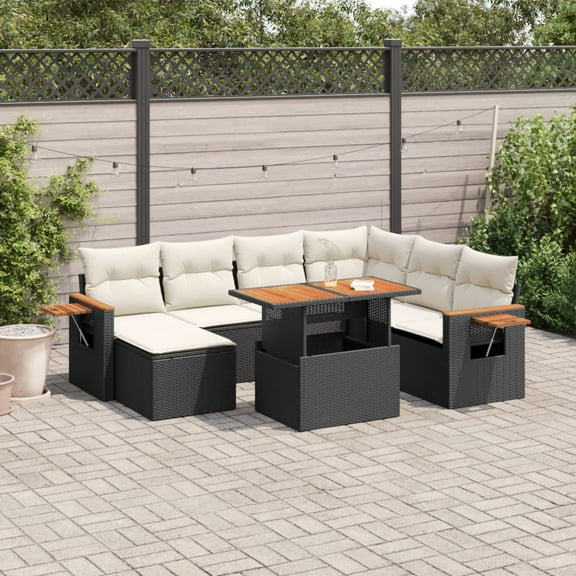vidaXL Garden Sofa Set Black