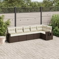 thumbnail image 1 of vidaXL Garden Sofa Set Brown, Cream White PE Rattan Large, 1 of 10