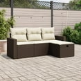 thumbnail image 1 of vidaXL Garden Sofa Set Brown, Cream White, 1 of 4