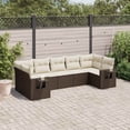 thumbnail image 1 of vidaXL Garden Sofa Set Brown, Cream White, 1 of 10