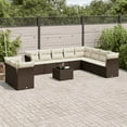 thumbnail image 1 of vidaXL Garden Sofa Set Brown PE Rattan 11 Piece Set Modular, 1 of 4