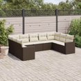 thumbnail image 1 of vidaXL Garden Sofa Set Brown PE Rattan, Powder-Coated Steel 9 Piece Set, 1 of 4