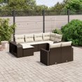thumbnail image 1 of vidaXL Garden Sofa Set Brown PE Rattan, Powder-Coated Steel, Polyester, 1 of 9