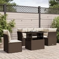 thumbnail image 1 of vidaXL Garden Sofa Set Brown PE rattan 6 Piece Modular Garden Sofa Set, 1 of 9