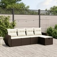 thumbnail image 1 of vidaXL Garden Sofa Set Brown Poly Rattan, Steel, Polyester Standard, 1 of 4