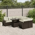 thumbnail image 1 of vidaXL Garden Sofa Set Brown and Cream White, 1 of 10