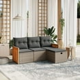 thumbnail image 1 of vidaXL Garden Sofa Set Gray PE Rattan 4 Piece Set Modular, 1 of 4