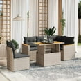 thumbnail image 1 of vidaXL Garden Sofa Set Gray PE Rattan 6 Piece Set Adjustable Armrests, 1 of 5