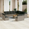 thumbnail image 1 of vidaXL Garden Sofa Set Gray Poly Rattan Large Adjustable Feet, 1 of 5