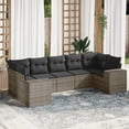 thumbnail image 1 of vidaXL Garden Sofa Set Grey, Dark Grey PE Rattan 7 Piece Set Modular, 1 of 10